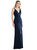 Twist Strap Maxi Slip Dress With Front Slit - Neve - LB027 - Midnight Navy