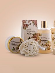 Lovery Home Spa Gift Basket - Honey & Almond Scent - Luxury Set