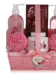 Lovery Home Spa Gift Basket In Cherry Blossom Fragrance - Bath Set