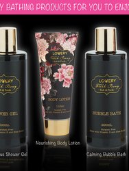 Lovery Home Spa Gift Basket, Luxury 8pc Bath & Body Set