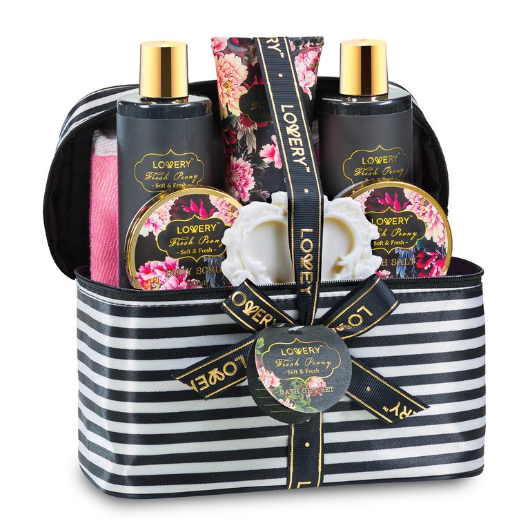 Lovery Home Spa Gift Basket, Luxury 8pc Bath & Body Set