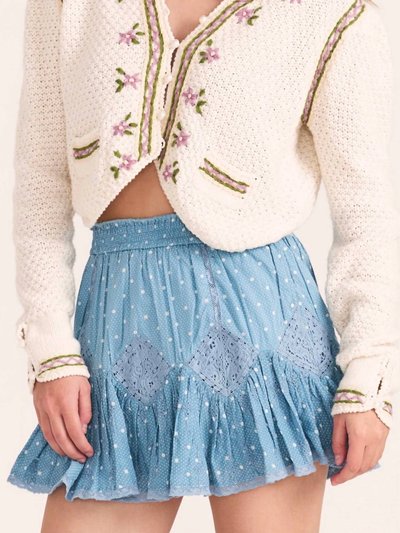 LOVESHACKFANCY Adia Skirt - Blue Bonnet product