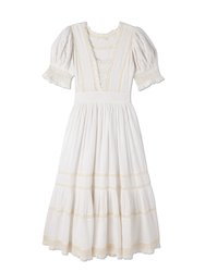 Ayla Lace Trim Cotton Dress