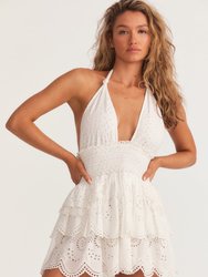 Deanna Halter Mini Dress - Antique White