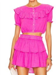 Elania Crop Top - Flirty Fuschia