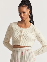 Lindita Ultra Crop Cardigan - Cream