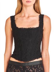 Lorelai Bustier Top In Black - Black