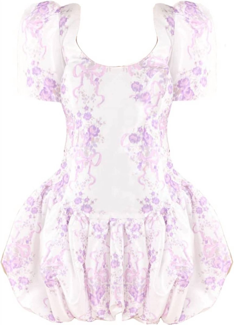 Nelisia Floral Print Bubble Mini Dress