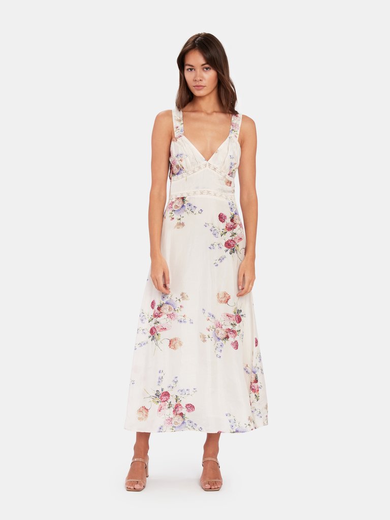 Sabina Silk Slip Midi Dress - Growing Vine Silk