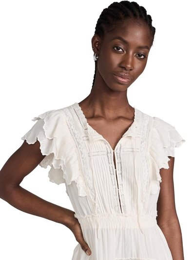 LOVESHACKFANCY Women's Darryl Cotton Viscose Dress, Optic White Tiered Mini product