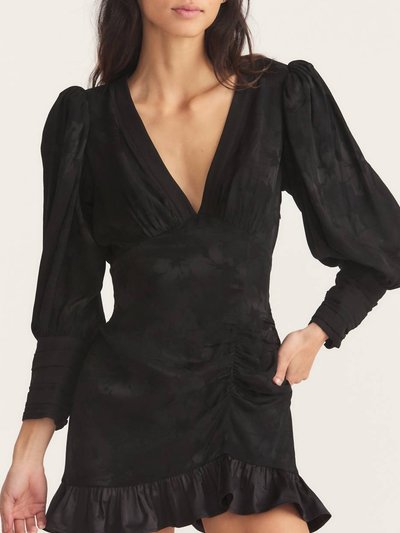 LOVESHACKFANCY Women'S Revaline Plunge Blouson Sleeve Ruffled Dress product