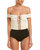 Anja Off The Shoulder Lace Up Tie One-Piece Swimsuit - Cream/Black