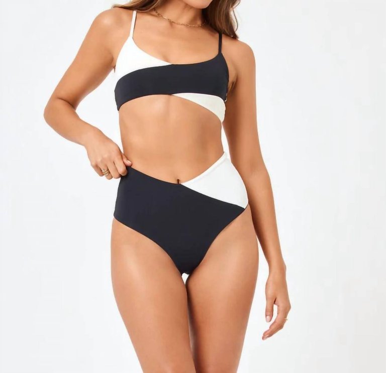 High Tide Bikini Bottom - Black/Cream