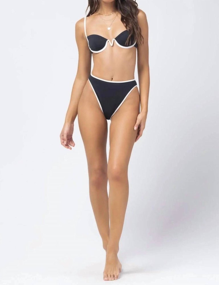 Nico Bikini Top In Black/Cream - Black/Cream