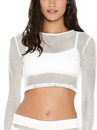 L*Space Women Sarah Long Sleeve Seamless Fit Mesh Cropped Top product
