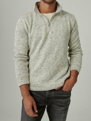 Los Feliz Fleece Half Zip In Cream - Cream