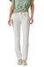 Mid Rise Sweet Straight Jeans In White - White