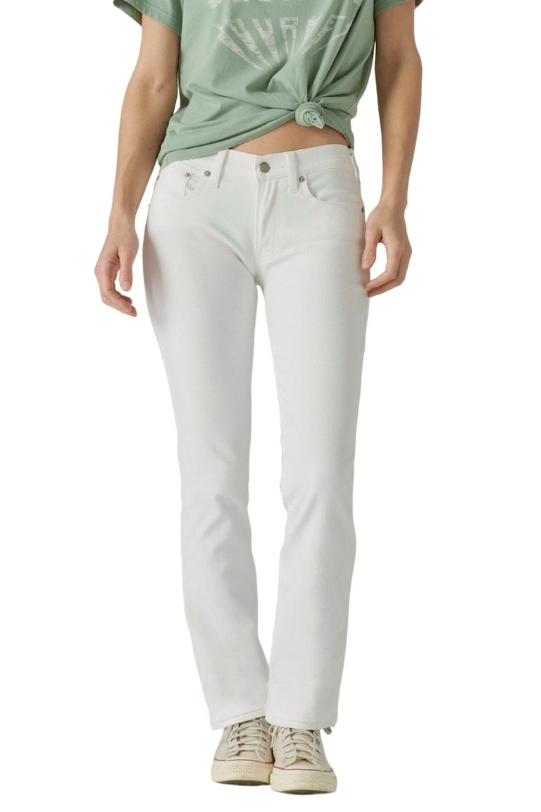 Mid Rise Sweet Straight Jeans In White - White