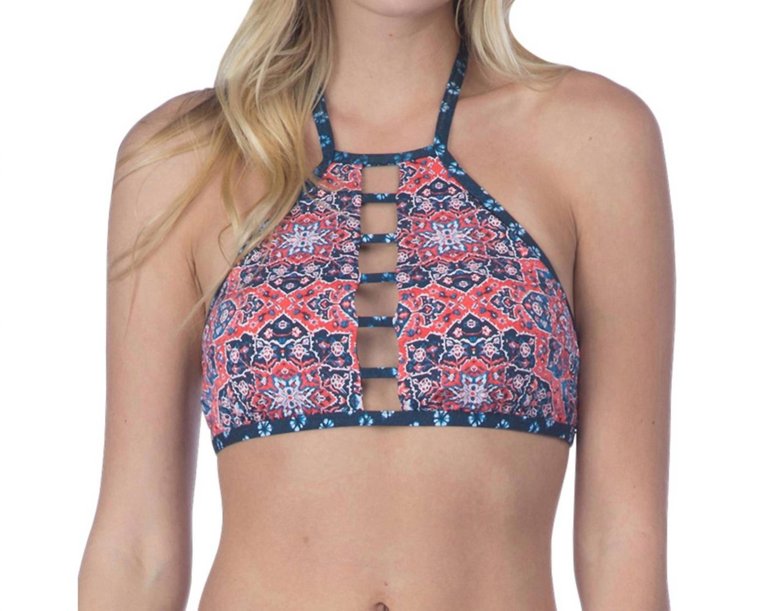 Reversible Medallion High Neck Bikini Top In Festival - Festival