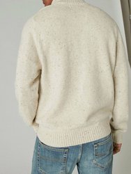 Tweed Half Mock Neck Sweater In Straw Heather