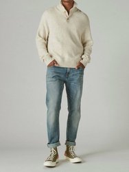 Tweed Half Mock Neck Sweater In Straw Heather - Straw Heather