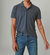 Venice Burnout Pique Short Sleeve Polo In Navy - Navy