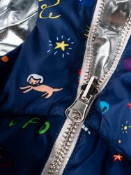 Space Doodle Reversible Puffer Vest