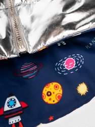 Space Doodle Reversible Puffer Vest