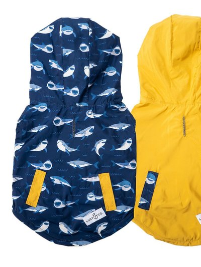 Lucy & Co. The Shark Attack Reversible Pet Raincoat product