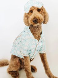 The Sweet Dreams Dog Pajamas + Human Eye Pillow - Blue