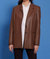 Adler Faux Leather Blazer In Brown - Brown