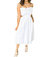 Alba Scalloped Dress In White - White