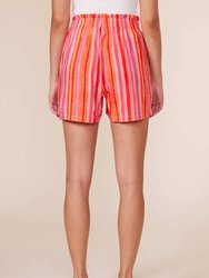 Anna Striped Short In Pink/orange