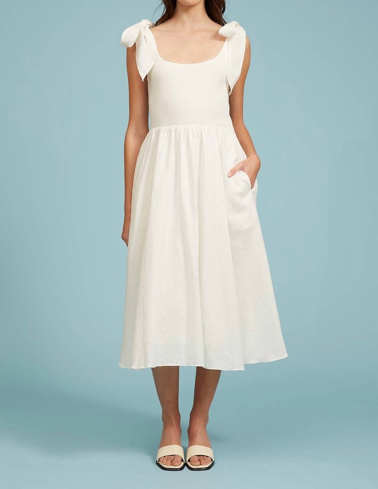 Briela Tie Tank Dress - Cream