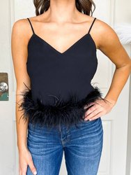 Cyra Feather Top In Black