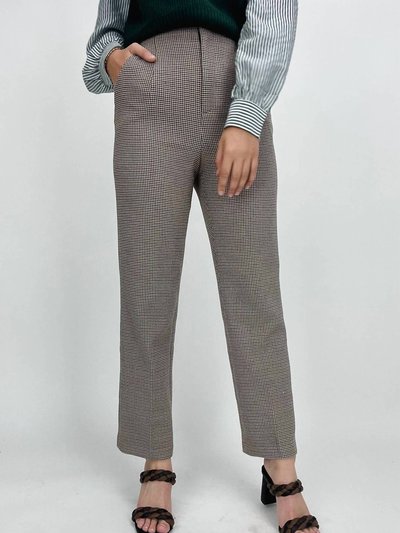 LUCY PARIS Dan Houndstooth Pants In Taupe product