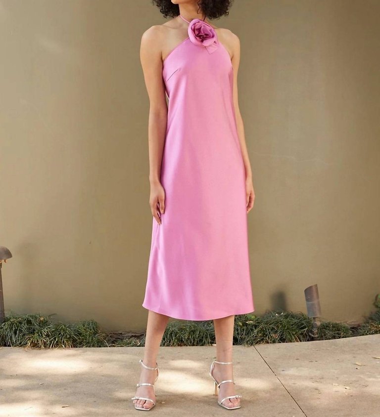 Jonah Halter Dress In Pink - Pink