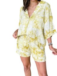 Kelia Tie Dye Top In Yellow - Yellow