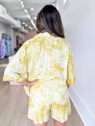 Kelia Tie Dye Top In Yellow