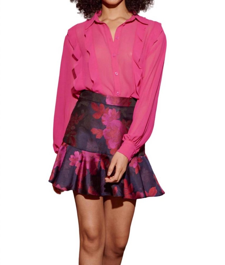 Lotus Mini Skirt - Navy Pink