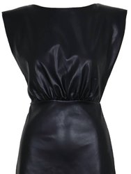 Pat Faux Leather Mini Dress In Black - Black