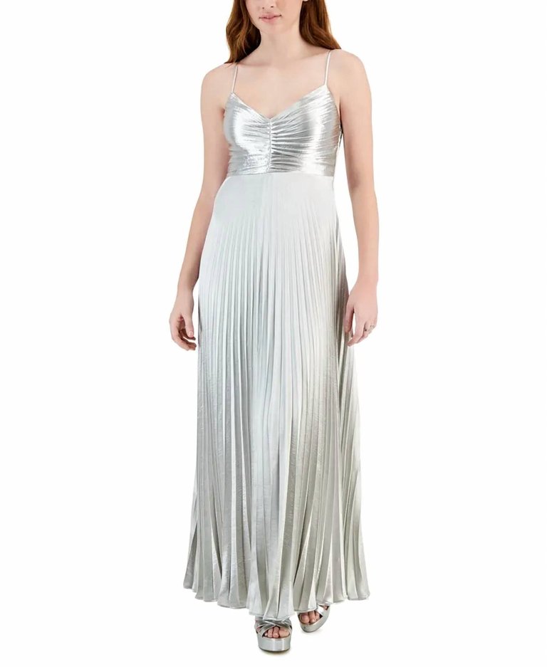 Rose Pleated Dress - Pewter