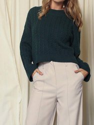 Shay Cable Knit Sweater In Pine