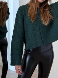Shay Cable Knit Sweater In Pine