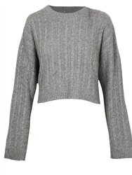 Shay Cable Knit Sweater - Grey