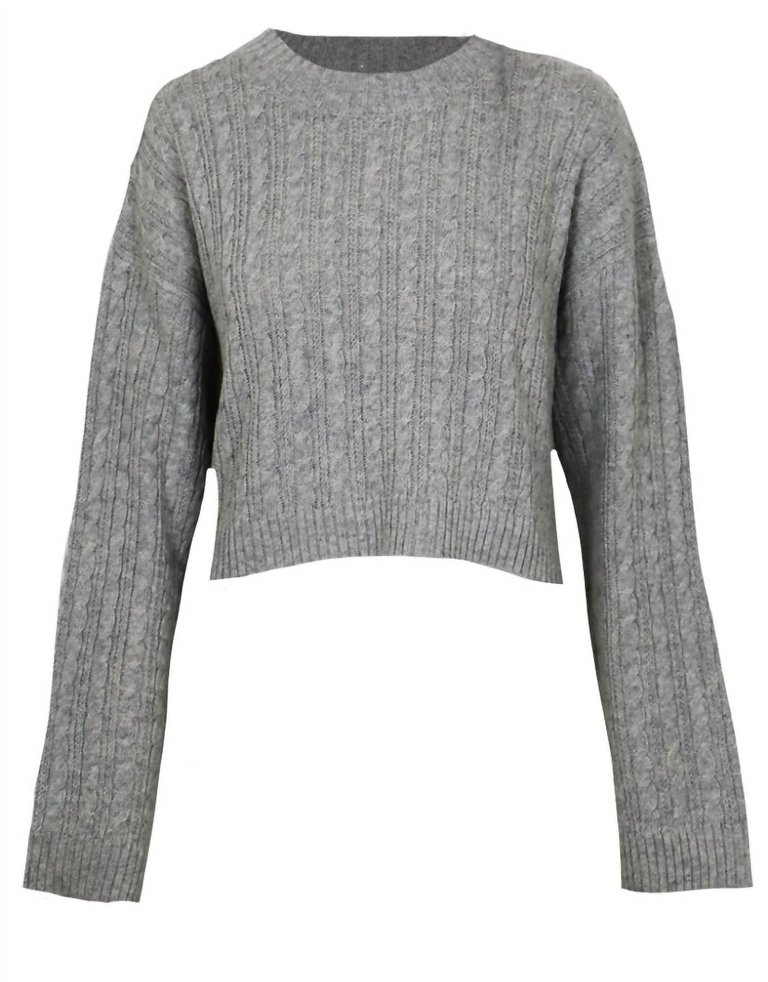 Shay Cable Knit Sweater - Grey