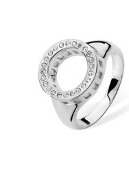 Art Deco Halo Ring - Silver
