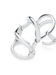 Drop Armour Ring With Double Hinge - Silver