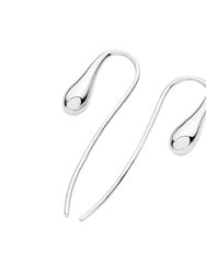 Hook Drop Earrings - Silver