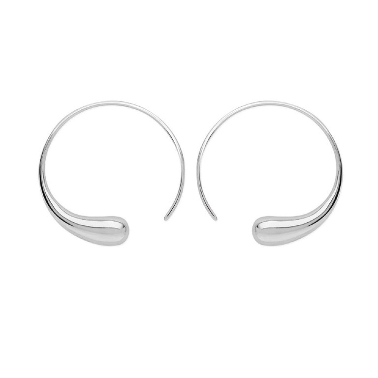 Large Luna Hoop Earrings - Silver